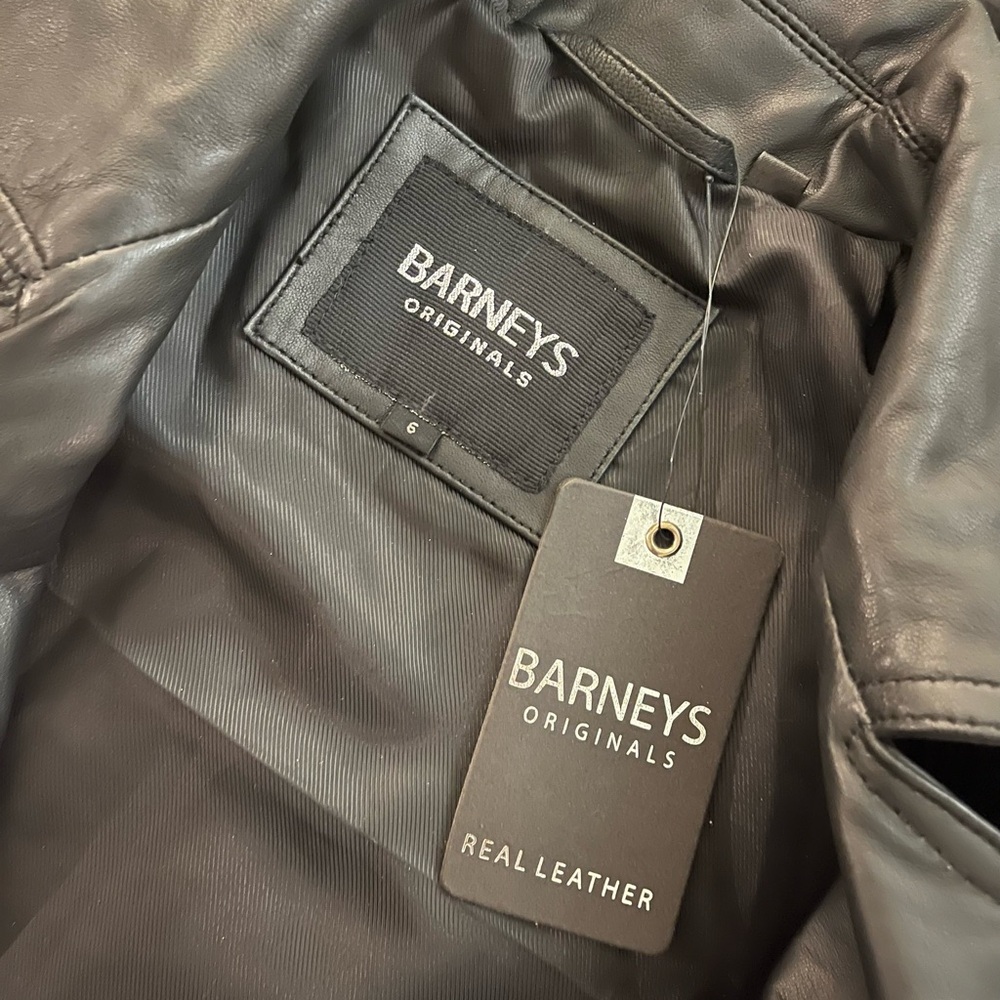 Barney’s Originals Genuine Leather Biker Jacket | UK 6 (0-2 US) - Picture 5 of 7